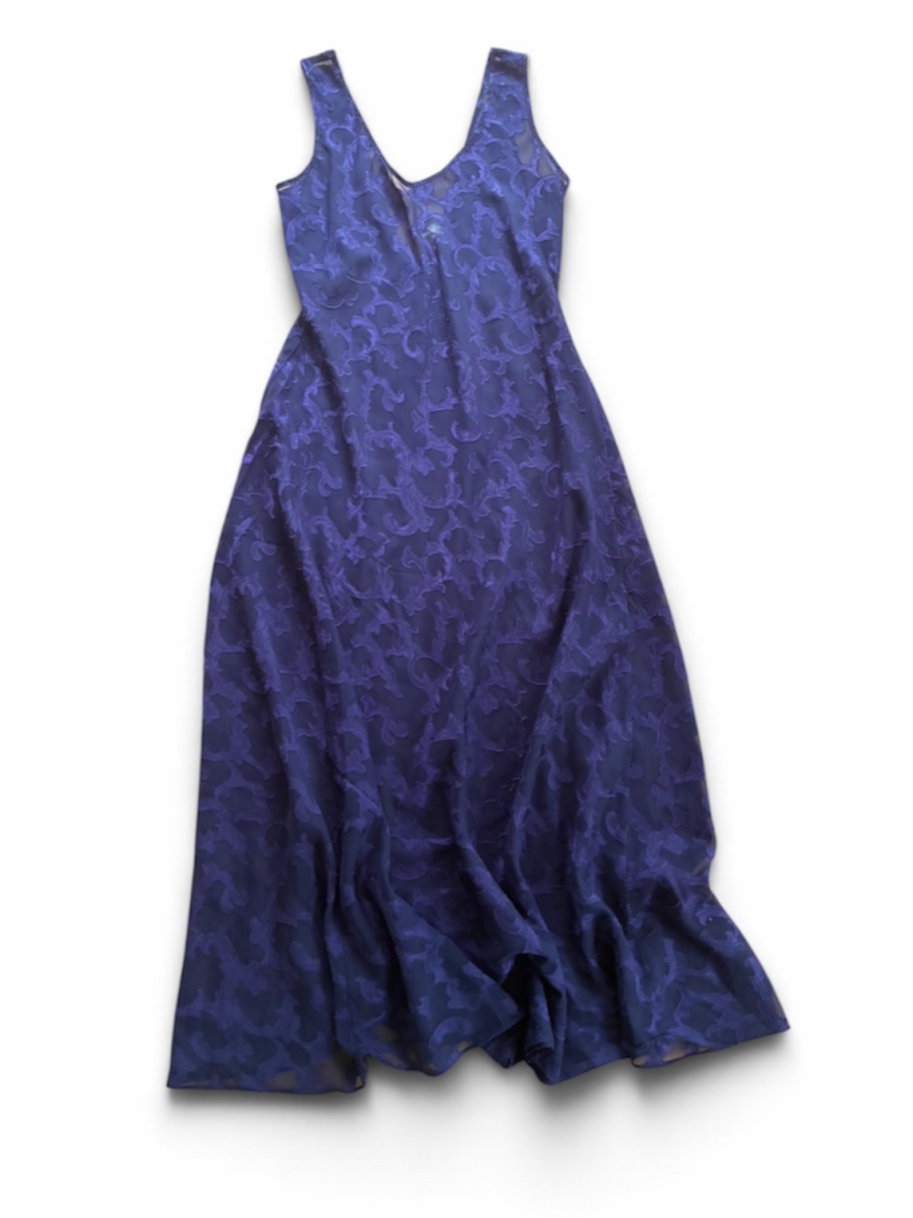 Victoria’s Secret-Vintage-Gold Label-Purple-Devore Burnout-Sheer-Gown-M